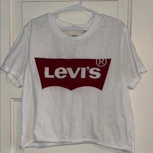 Levi's Kids Crop White Tee with Red Logo